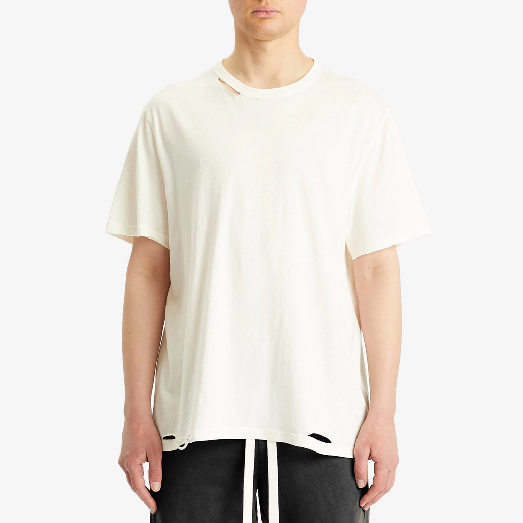 Cole Buxton Men's Distressed Cole T-Shirt Vintage White